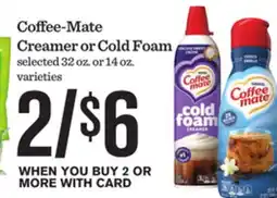 Mariano's Coffee-Mate Creamer or Cold Foam offer