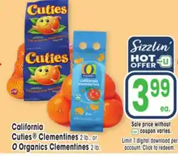 Jewel-Osco California Cuties Clementines 2 lb., or O Organics Clementines 2 lb offer