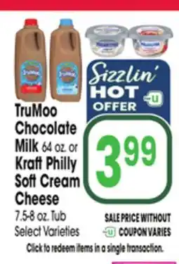 Jewel-Osco TruMoo Chocolate Milk 64 oz. or Kraft Philly Soft Cream Cheese 7.5-8 oz. Tub offer
