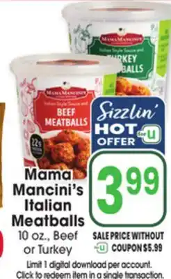 Jewel-Osco Mama Mancini's Italian Meatballs offer