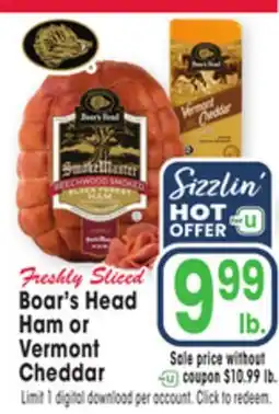 Jewel-Osco Boar's Head Ham or Vermont Cheddar offer