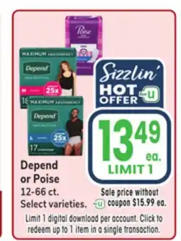 Jewel-Osco Depend or Poise offer