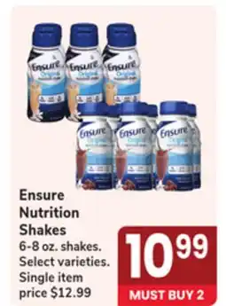 Jewel-Osco Ensure Nutrition Shakes offer