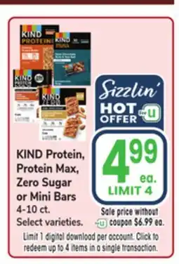 Jewel-Osco KIND Protein, Protein Max, Zero Sugar or Mini Bars offer