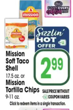 Jewel-Osco Mission Soft Taco Shell 17.5 oz. or Mission Tortilla Chips 9-11 oz offer