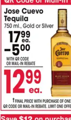 Jewel-Osco Jose Cuevo Tequila offer