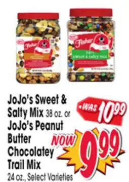 Jewel-Osco JoJo's Sweet & Salty Mix 38 oz. or JoJo's Peanut Butter Chocolatey Trail Mix 24 oz offer
