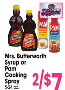 Jewel-Osco Mrs. Butterworth Syrup or Pam Cooking Spray offer