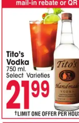 Jewel-Osco Tito's Vodka offer