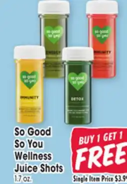 Jewel-Osco So Good So You Wellness Juice Shots offer