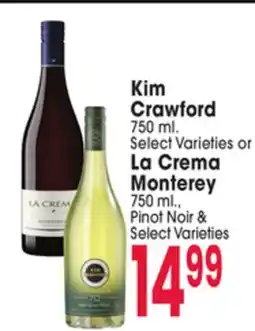 Jewel-Osco Kim Crawford 750 or La Crema Monterey 750 ml offer