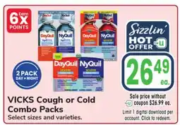 Jewel-Osco VICKS Cough or Cold Combo Packs offer