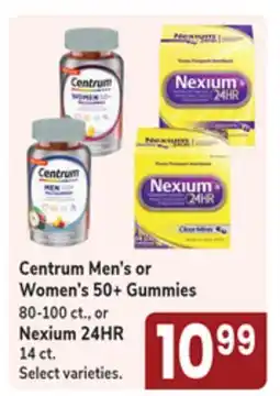 Jewel-Osco Centrum Men's or Women's 50 + Gummies 80-100 ct., or Nexium 24HR 14 ct offer