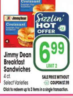 Jewel-Osco Jimmy Dean Breakfast Sandwiches offer