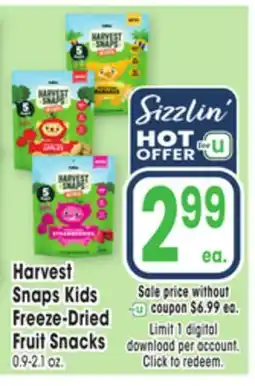 Jewel-Osco Harvest Snaps Kids Freeze-Dried Fruit Snacks offer
