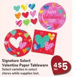 Jewel-Osco Signature Select Valentine Paper Tableware offer