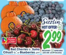 Jewel-Osco Red Cherries lb., Sumo Citrus lb., or Blueberries pint offer