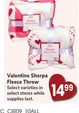 Jewel-Osco Valentine Sherpa Fleece Throw offer