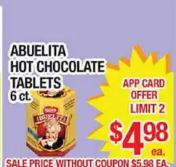 Torres Supermercado ABUELITA HOT CHOCOLATE TABLETS offer