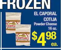 Torres Supermercado EL CAPORAL COTIJA Powder Cheese offer