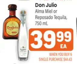 Tony’s Fresh Market Don Julio Alma Miel Reposado Tequila offer