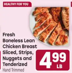 Tony’s Fresh Market Fresh Boneless Lean Chicken Breast Sliced, Strips, Nuggets and Tenderized offer
