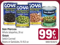 Tony’s Fresh Market San Marcos Whole Jalapeños, 26oz., Goya Select Canned Beans or Gandules, 15-15.5oz offer