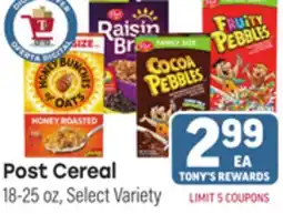 Tony’s Fresh Market Post Cereal offer