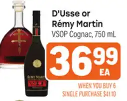 Tony’s Fresh Market D'Usse or Rémy Martin VSOP Cognac offer