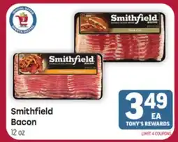 Tony’s Fresh Market Smithfield Bacon offer