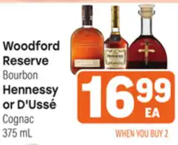 Tony’s Fresh Market Woodford Reserve Bourbon, or D'Ussé Cognac offer