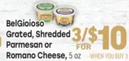 Tony’s Fresh Market BelGioioso Grated, Shredded or Parmesan or Romano Cheese offer