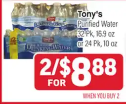 Tony’s Fresh Market Tony's Purified Water offer