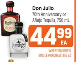 Tony’s Fresh Market Don Julio 70th Anniversary or Añejo Tequila offer