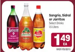 Tony’s Fresh Market Sangría, Sidral or Jarritos offer