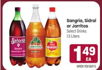 Tony’s Fresh Market Sangría, Sidral or Jarritos offer
