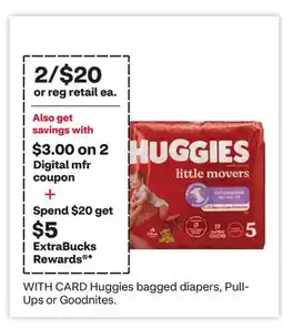 CVS Huggies bagged diapers, Pull-Ups or Goodnites offer