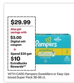 CVS Pampers Swaddlers or Easy Ups boxed Super Pack offer