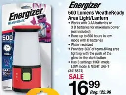 Ace Hardware Energizer 500 Lumens WeatheReady Area Light/Lantern offer