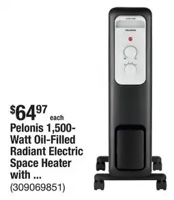 The Home Depot Pelonis 1,500-Watt Oil-Filled Radiant Electric Space Heater with Thermostat offer