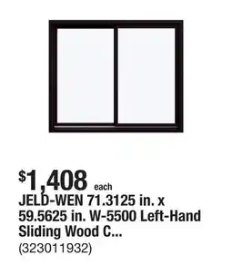 The Home Depot JELD-WEN 71.3125 in. x 59.5625 in. W-5500 Left-Hand Sliding Wood Clad Window offer