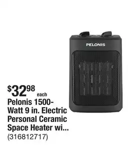 The Home Depot Pelonis 1500-Watt 9 in. Electric Personal Ceramic Space Heater with Thermostat offer
