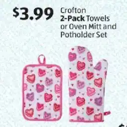 Aldi Crofton Towels or Oven Mitt and Potholder Set offer