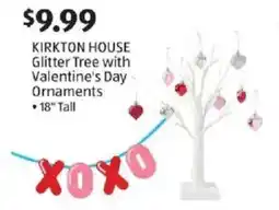 Aldi KIRKTON HOUSE Glitter Tree with Valentine's Day Ornaments offer
