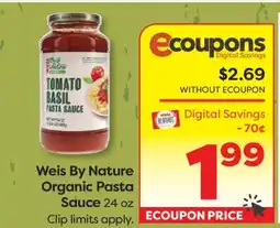 Weis Markets Weis By Nature Organic Pasta Sauce offer