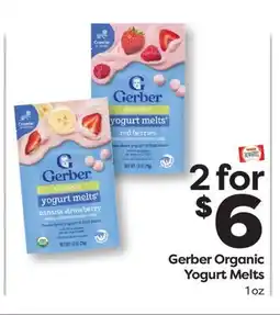 Weis Markets Gerber Organic Yogurt Melts offer