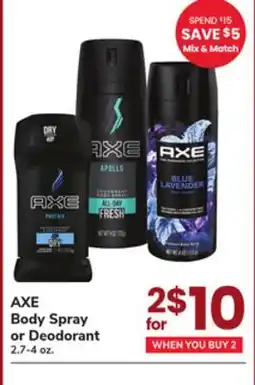 ACME AXE Body Spray or Deodorant offer