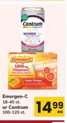 ACME Emergen-C 18-45 ct. or Centrum 100-120 ct offer