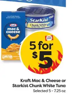 Weis Markets Kraft Mac & Cheese or Starkist Chunk White Tuna offer