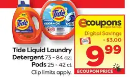 Weis Markets Tide Liquid Laundry Detergent offer